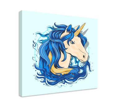árnyalatú kék reális egyszarvú vászon fal művészet - TenStickers