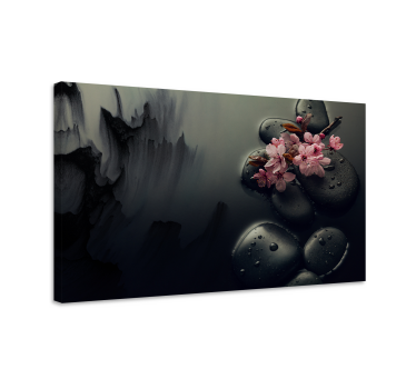 Elegantes flores piedras zen kifinomult vászonnyomatok - TenStickers