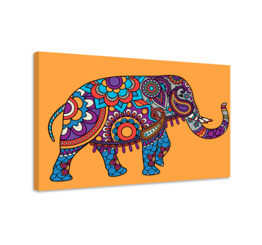 Tarka mandala elefántok vászon art járás - TenStickers