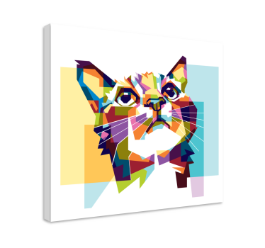 Geometrikus macska fal art vászon - TenStickers
