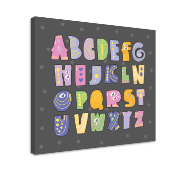 Színes ábécé levél vászon fal art - TenStickers