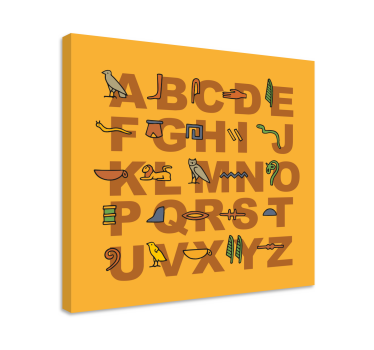 Egyiptomi ábécé betű vászon fal művészet - TenStickers