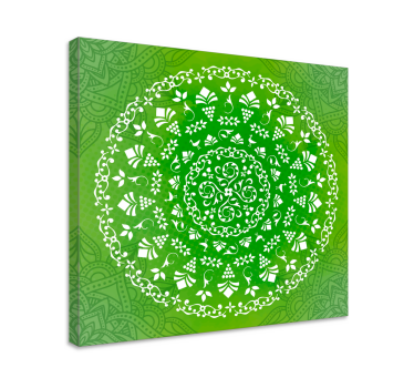 Zöld dísz kerek mandala nyomtatott fal művészet - TenStickers