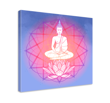 Mandala buddha meditáló mandala nyomtatott fal művészet - TenStickers