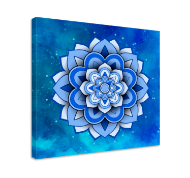 Mandala virágos kék mandala nyomtatott fal művészet - TenStickers