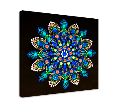Mandala színes pontok mandala nyomtatott fal művészet - TenStickers