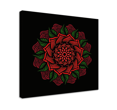 Rózsa témájú mandala nyomtatott fal művészet - TenStickers