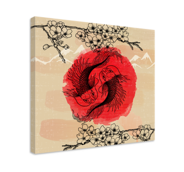 Ying yang halak hal vászon művészet - TenStickers