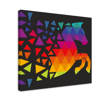 Színes geometrikus ló vászon ló - TenStickers