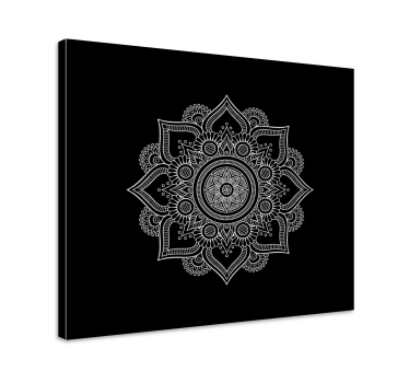 Fekete-fehér mandala nyomtatott fal művészet - TenStickers