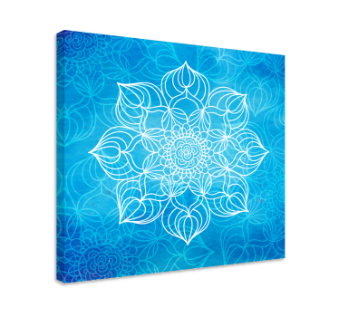 Kék festék splash mandala nyomtatott fal művészet - TenStickers