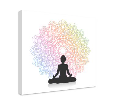 Szivárvány jóga mandala nyomtatott fal művészet - TenStickers