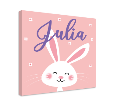 Rózsaszín háttér nyuszi fal képekkel óvoda - TenStickers