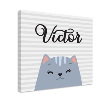 Rajzfilm macska egyedi név fal képekkel óvoda - TenStickers