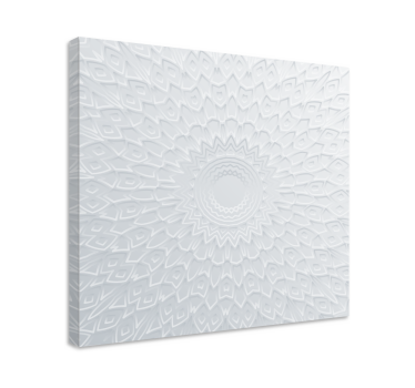 3d-s fehér mandala modern művészet vászonra nyomtat - TenStickers