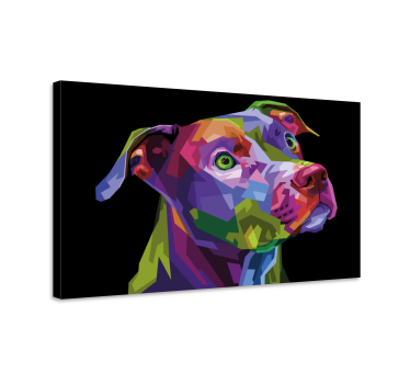 Többszínű modern pitbull kutya vászon képek - TenStickers