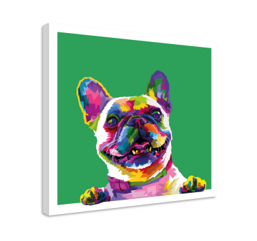 Francia bulldog szivárvány kutya vászon képek - TenStickers
