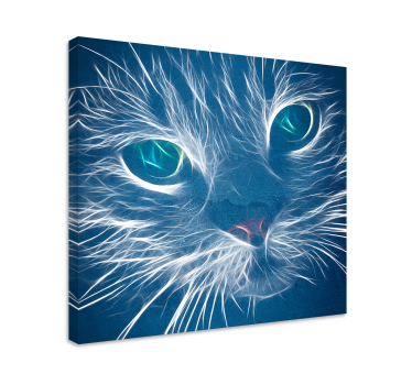 Kék absztrakt macska fal art vászon - TenStickers