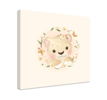 Macska korona virágokkal macska fal art vászon - TenStickers