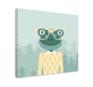 Többszínű béka szemüveges állati vászonnal - TenStickers