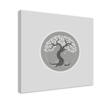 Szürke, fehér fa vászonkép - TenStickers