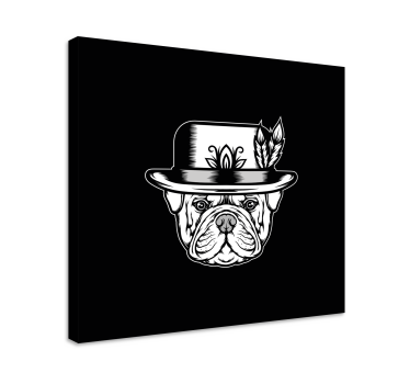 Bulldog a fekete háttér kutya vászon képek - TenStickers