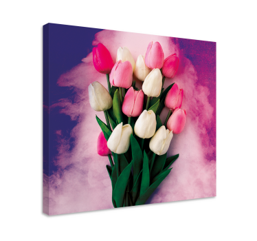 Színes tulipán virágos vászon - TenStickers