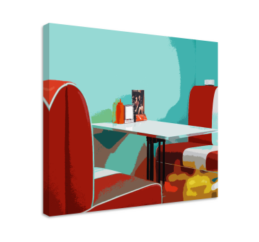 Retro vintage étterem fal nyomatok a nappaliban - TenStickers