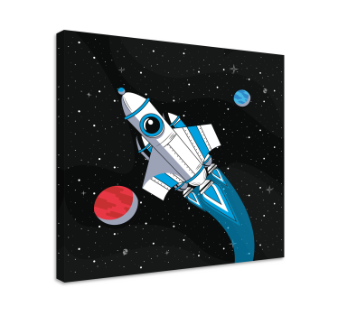Rajzfilm űrrepülőgép az űrfalakban az óvoda számára - TenStickers