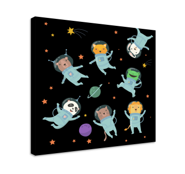 állati űrhajósok az űrfalakban az óvoda számára - TenStickers