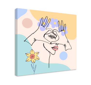 Kéz száj női ikon hálószoba vászon art - TenStickers