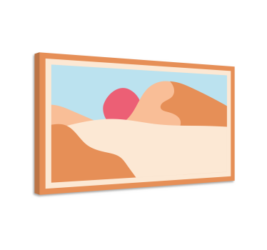 Hegy és a nap absztrakt művészet geometriai fal vászon - TenStickers