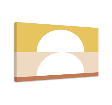 Két félkör alakú geometriai művészet geometriai falvászon - TenStickers