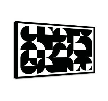 Fekete absztrakt művészet geometriai fal vászon - TenStickers