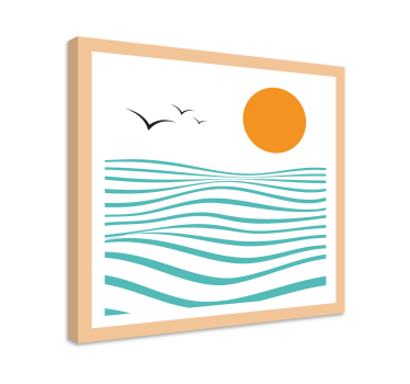 Tenger absztrakt művészet geometriai fal vászon - TenStickers