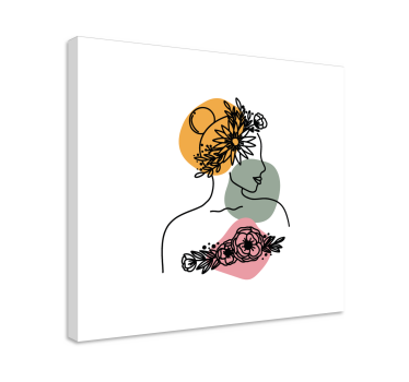 Csodálatos nő arca virágos vászonnal - TenStickers