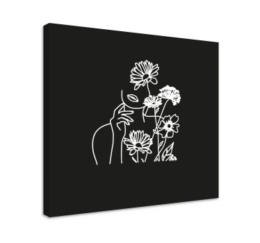 Minimalista női virágmintás vászon virágok - TenStickers