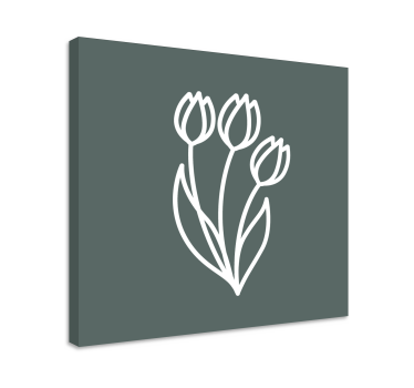 Aranyos fehér tulipán virágos vászon - TenStickers