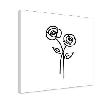 Pár rózsa minimalista virágos vászon - TenStickers