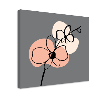 Orchideák absztrakt vonal virág vászon - TenStickers