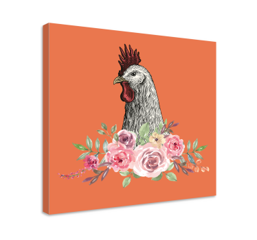 Botanikai fehér csaj madár vászon fal art - TenStickers