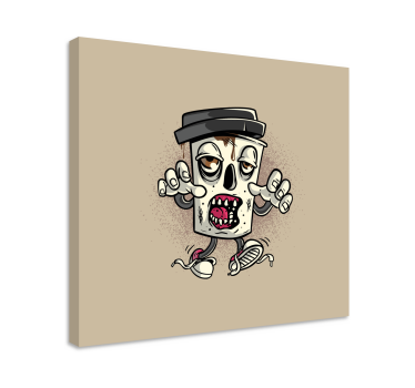 Kávé zombi graffiti karakter modern művészeti nyomatok vászonra - TenStickers