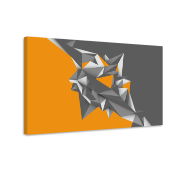 Szürke és narancssárga geometriai formák 3d vászonképek - TenStickers