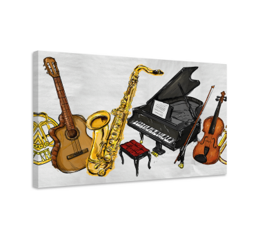 Festészet hangszerek vászonnyomat - TenStickers
