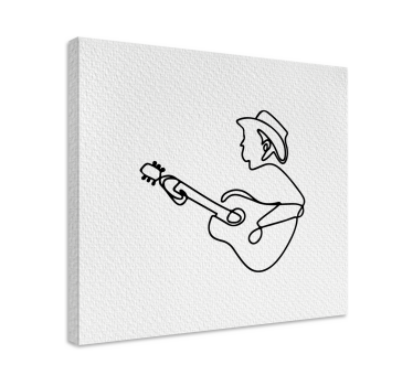 Fekete gitáros minimalista zenei vászonnyomat - TenStickers