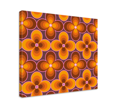 Virág retro groovy minta vintage fali nyomatok - TenStickers