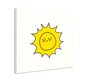 Egyszerű kézzel rajzolt nap hálószoba vászon - TenStickers