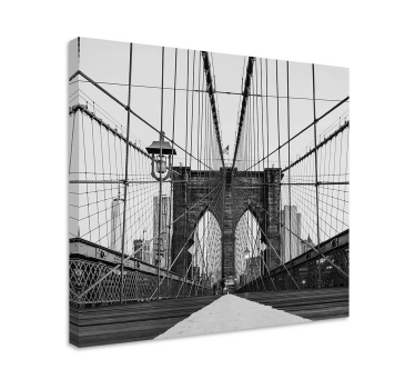 Fekete-fehér brooklyn bridge 3d vászonképek - TenStickers
