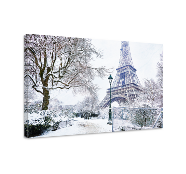 Havas eiffel-torony téli város látképe nyomatok - TenStickers
