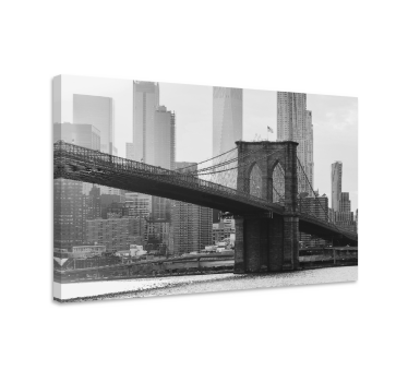 Fekete-fehér brooklyn város látképe nyomatok - TenStickers
